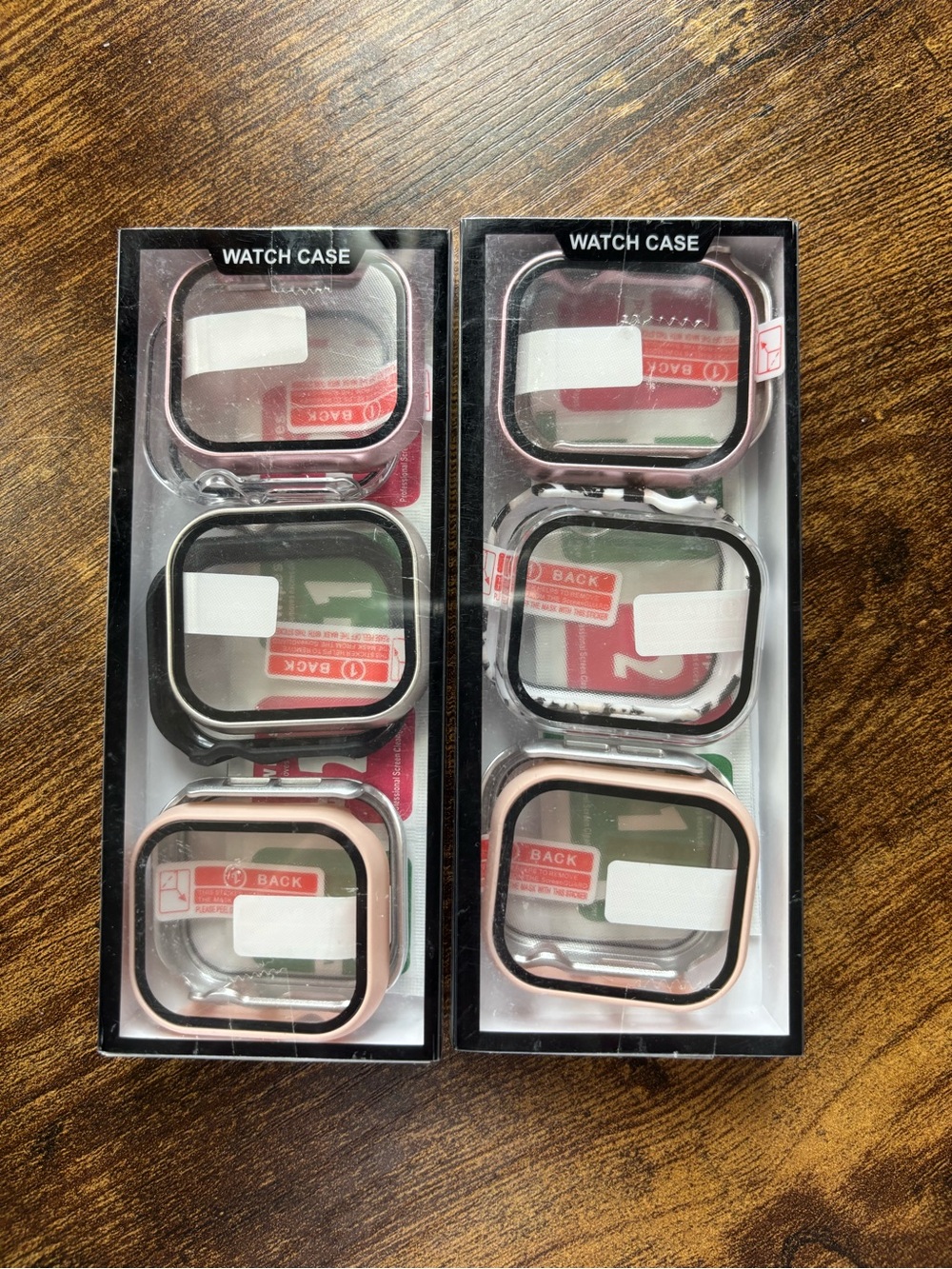 6-Pack Apple Watch Case Set with Tempered Glass Screen Protector New